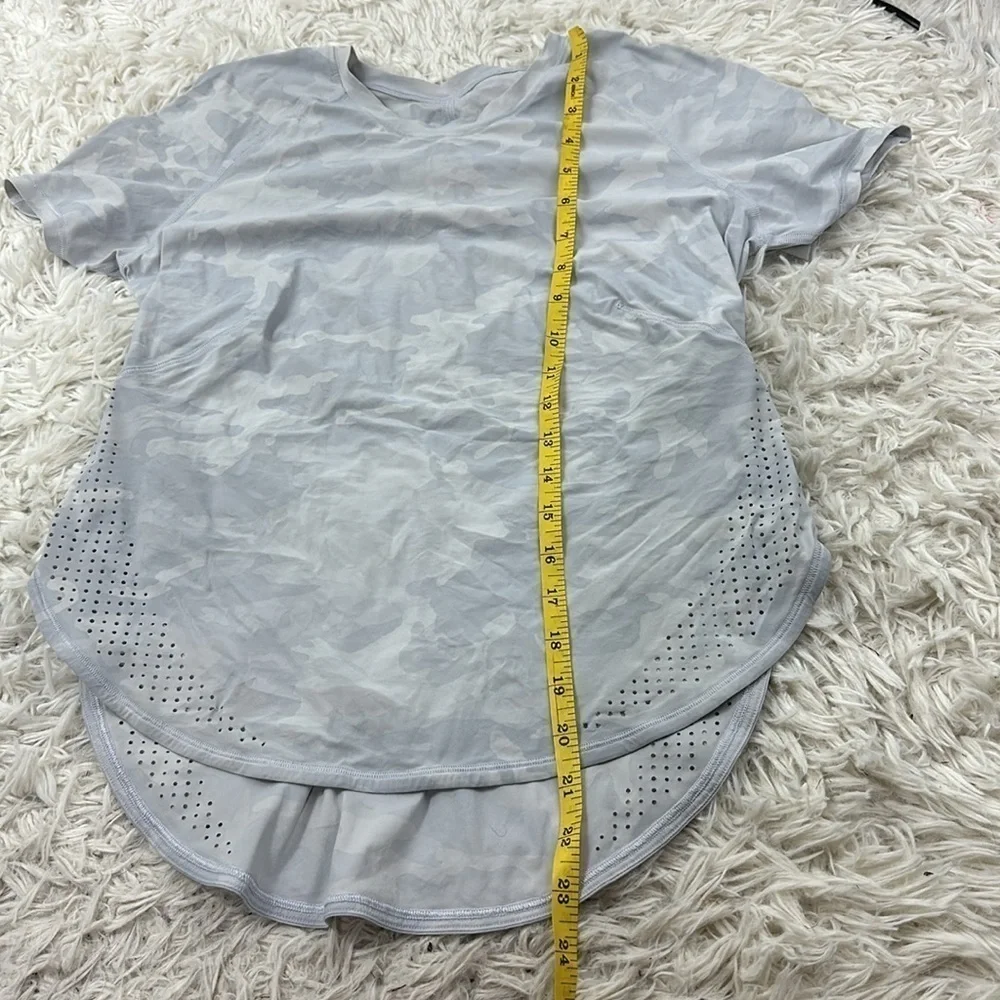 Lululemon UV Protection Running Short Sleeve Shirt Incognito Camo Alpine White